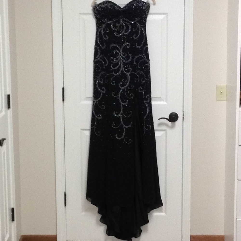 Stunning Black Beaded Evening  Gown